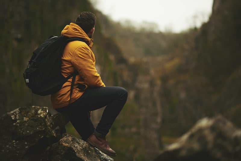 Hiker on a Mountain